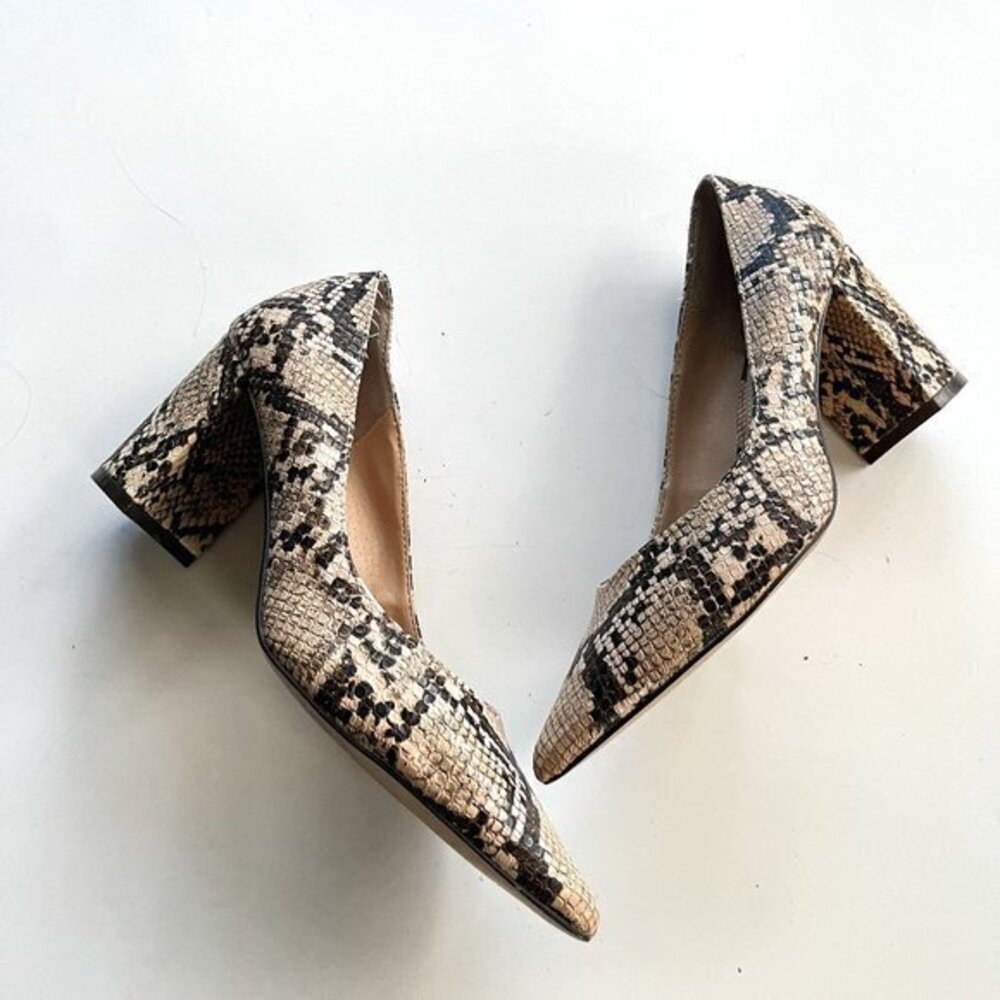 Steve Madden Savy Snake Print Block Heel Pump Poi… - image 3